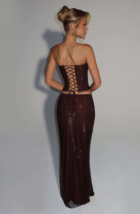 Hali Maxi Skirt - Plum Brown Ryvelle