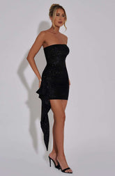 Hannah Mini Dress - Black Sparkle Ryvelle