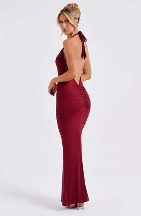 Harmonia Maxi Dress - Burgundy Ryvelle