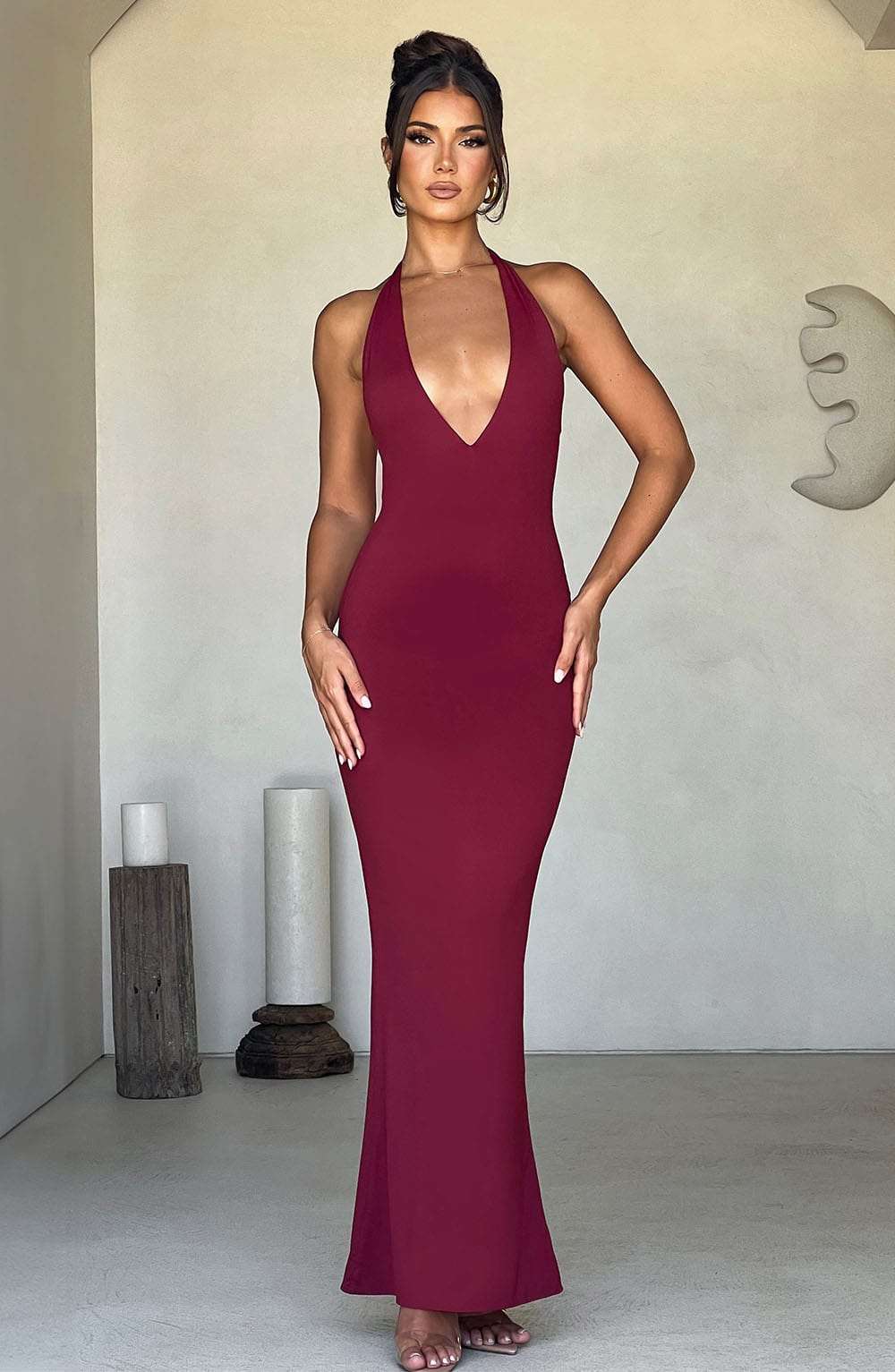 Harmonia Maxi Dress - Burgundy Ryvelle