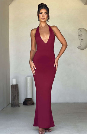 Harmonia Maxi Dress - Burgundy Ryvelle