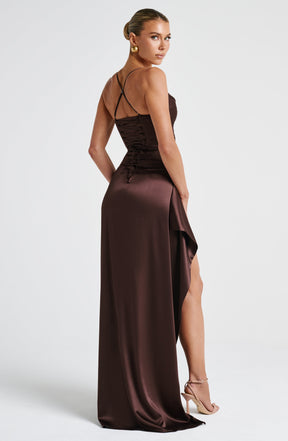 Helen Maxi Dress - Plum Brown Ryvelle