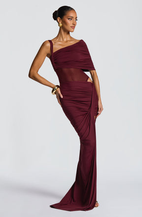Henrietta Maxi Skirt - Cherry Lacquer Ryvelle