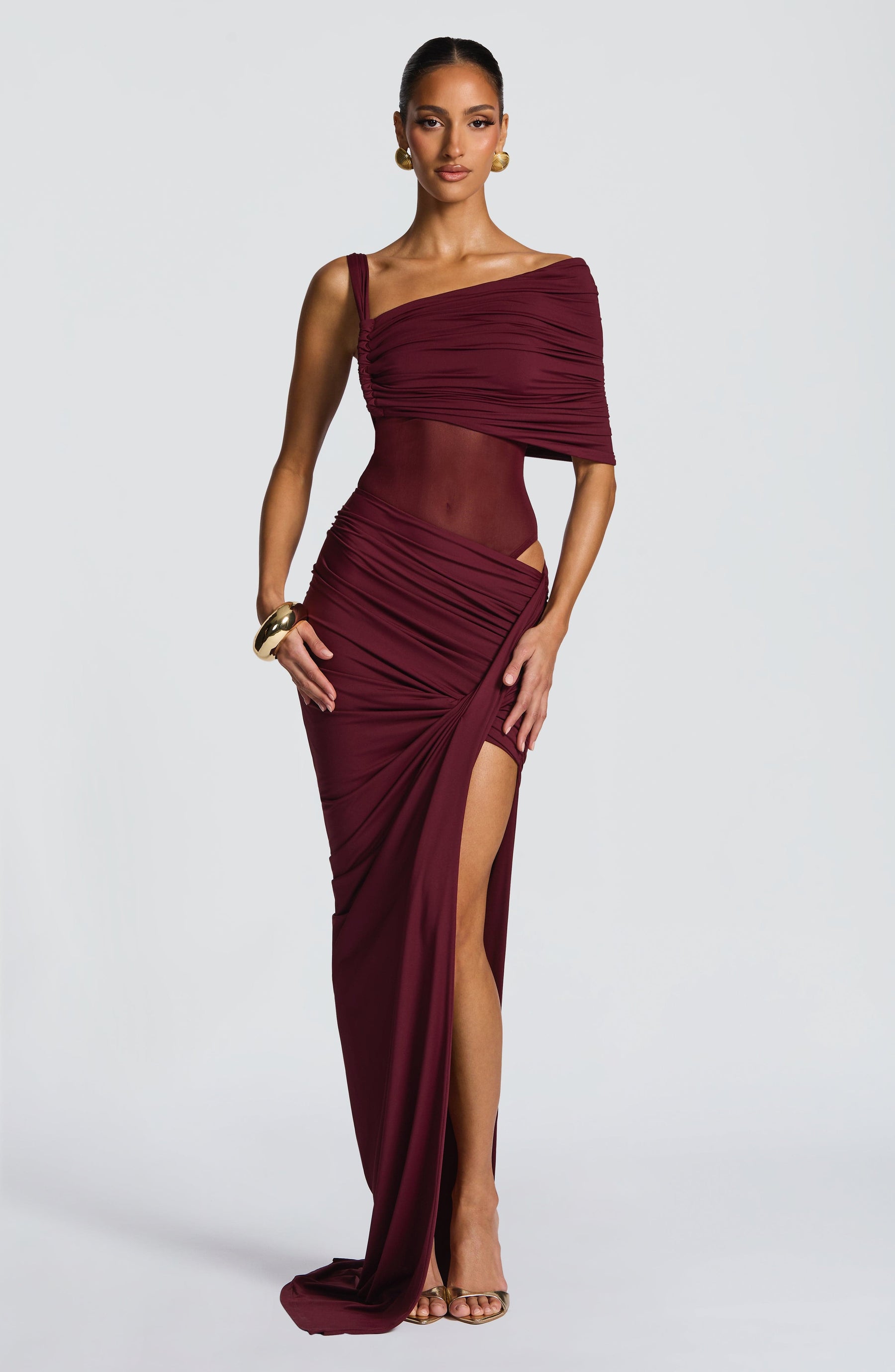 Henrietta Maxi Skirt - Cherry Lacquer Ryvelle