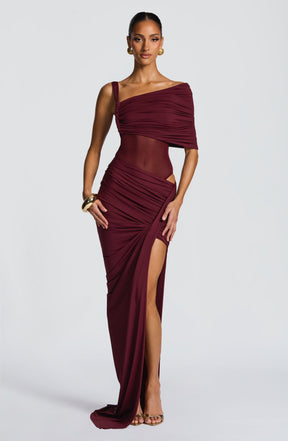 Henrietta Maxi Skirt - Cherry Lacquer Ryvelle