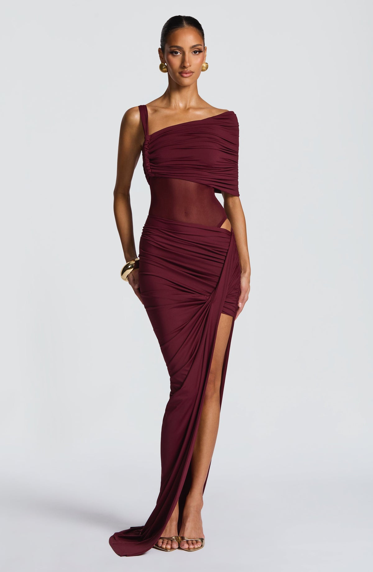 Henrietta Maxi Skirt - Cherry Lacquer Ryvelle