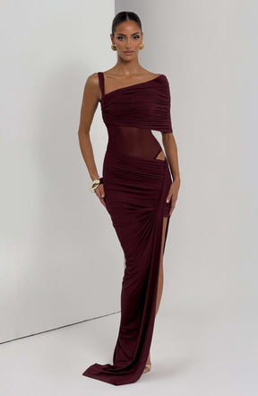 Henrietta Maxi Skirt - Cherry Lacquer Ryvelle