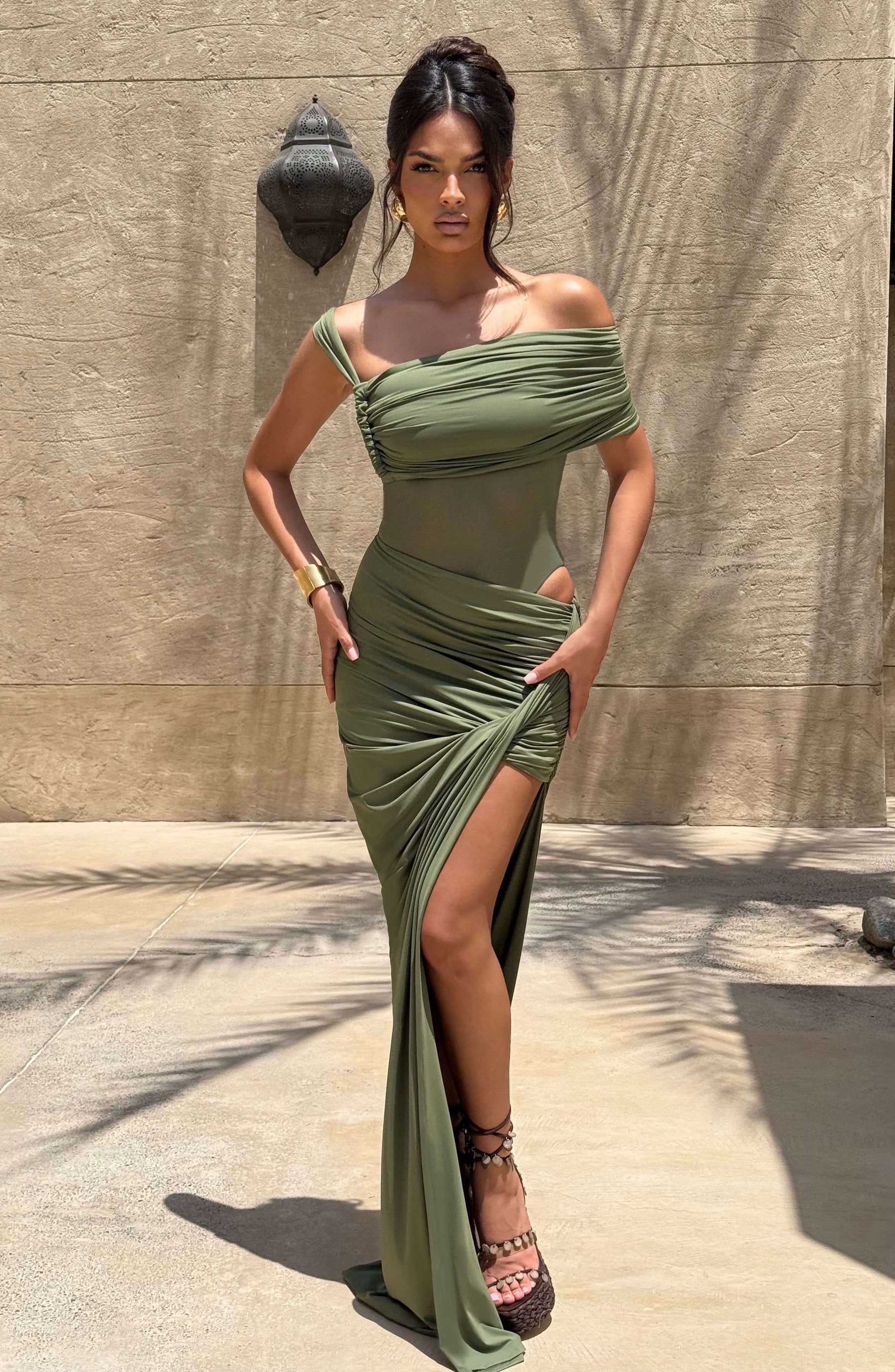 Henrietta Maxi Skirt - Khaki Ryvelle