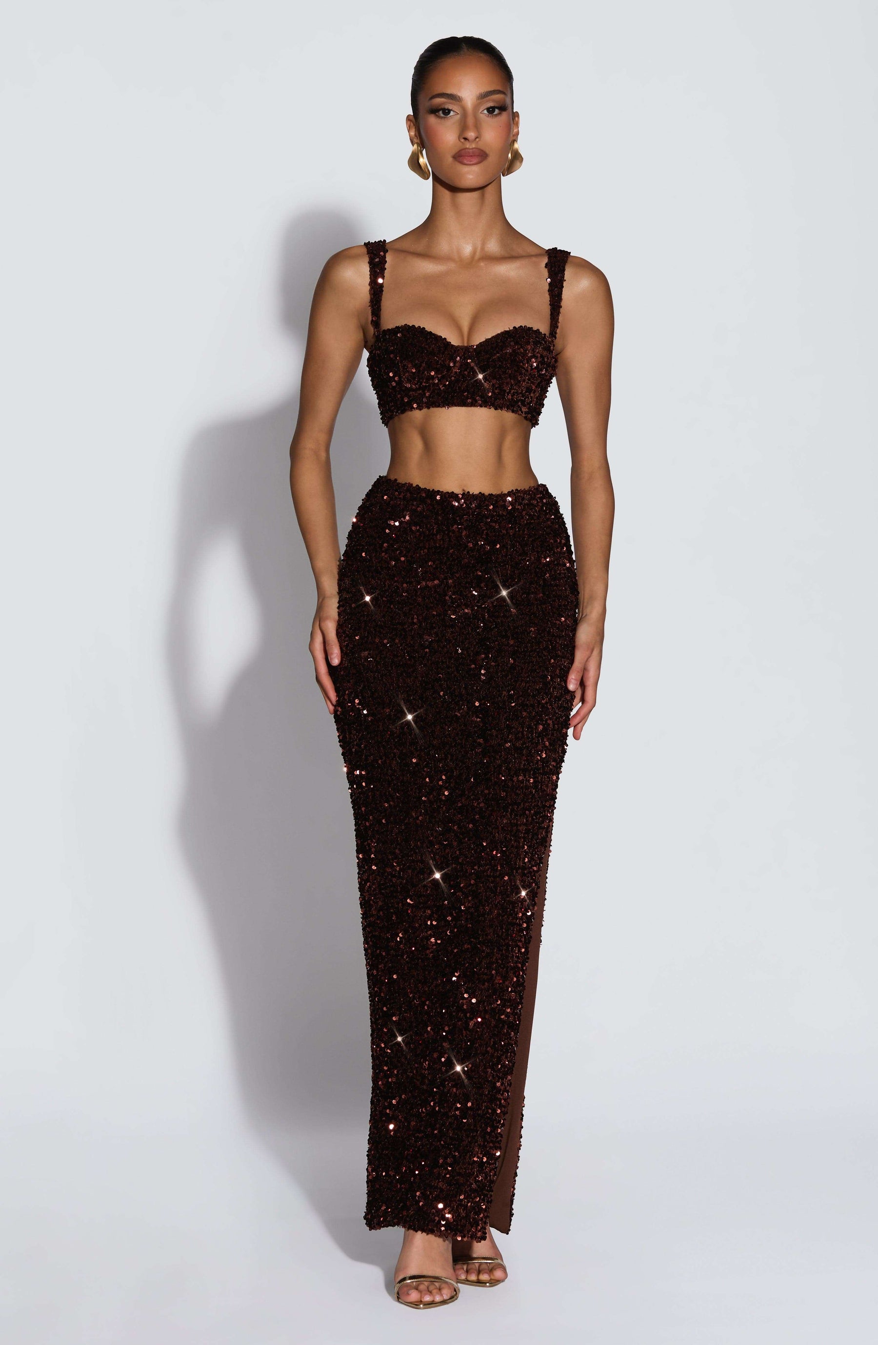 Inaya Maxi Skirt - Plum Brown Ryvelle
