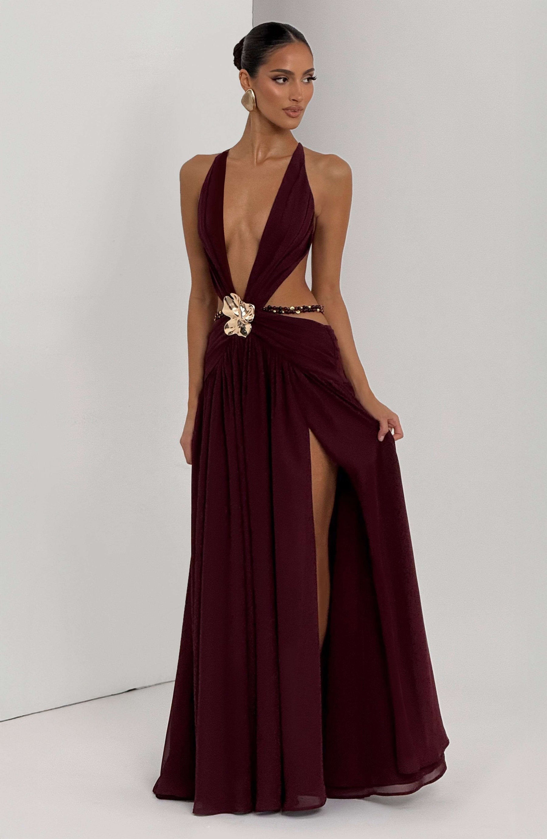 Indianna Maxi Dress - Cherry Lacquer Ryvelle