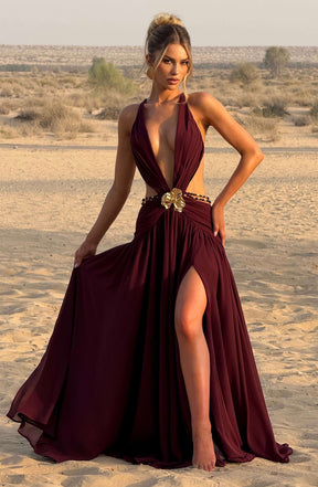 Indianna Maxi Dress - Cherry Lacquer Ryvelle