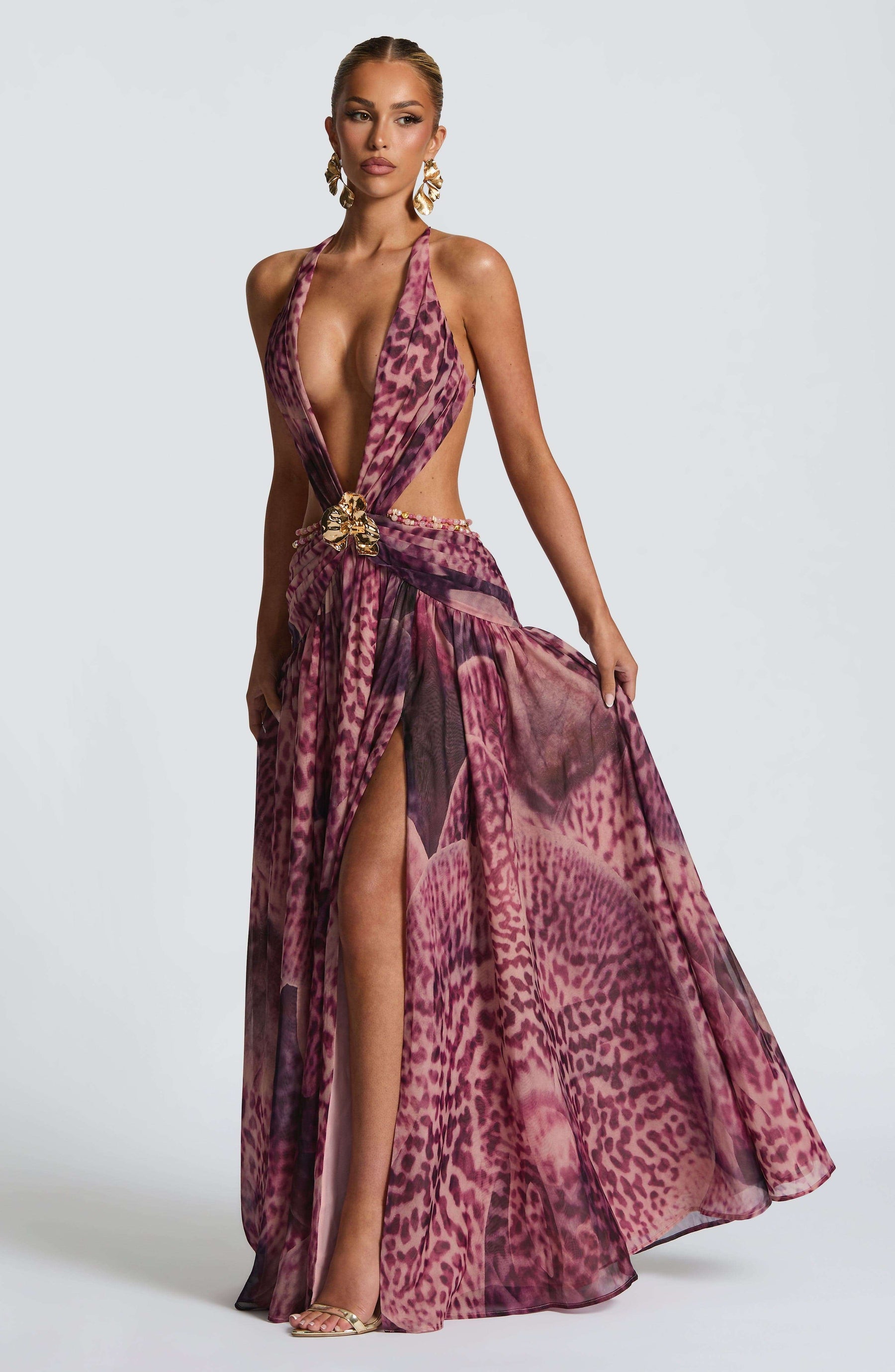 Indianna Maxi Dress - Magenta Orchid Print Ryvelle