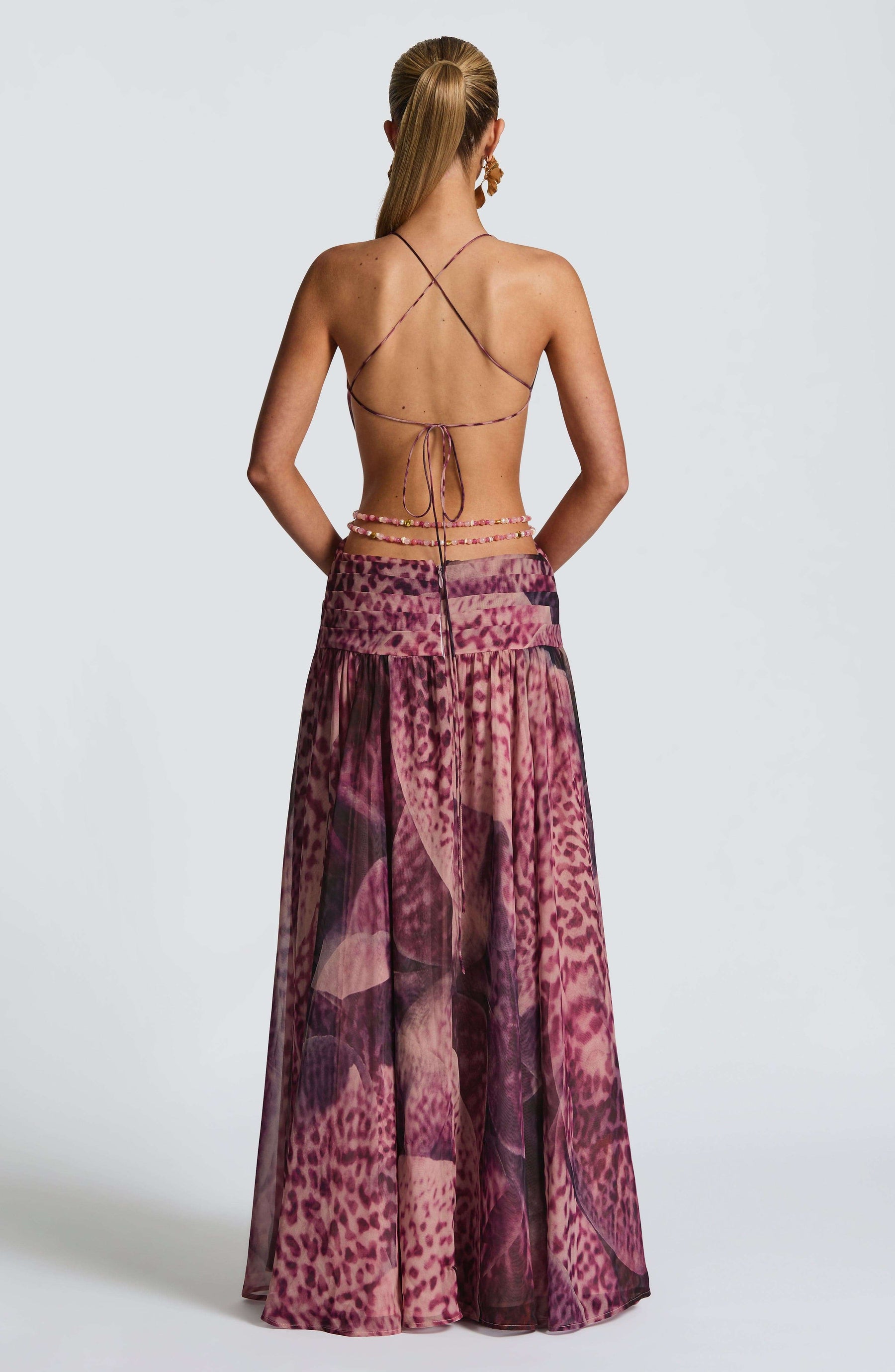 Indianna Maxi Dress - Magenta Orchid Print Ryvelle