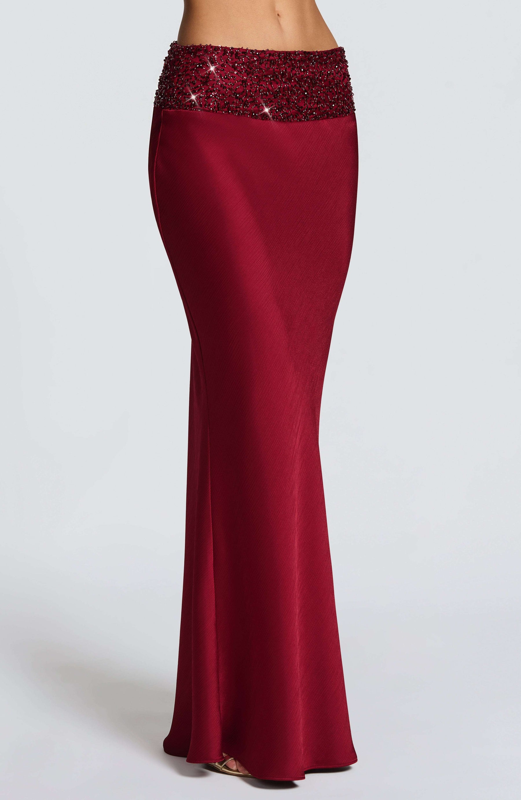 Ira Maxi Skirt - Burgundy Ryvelle