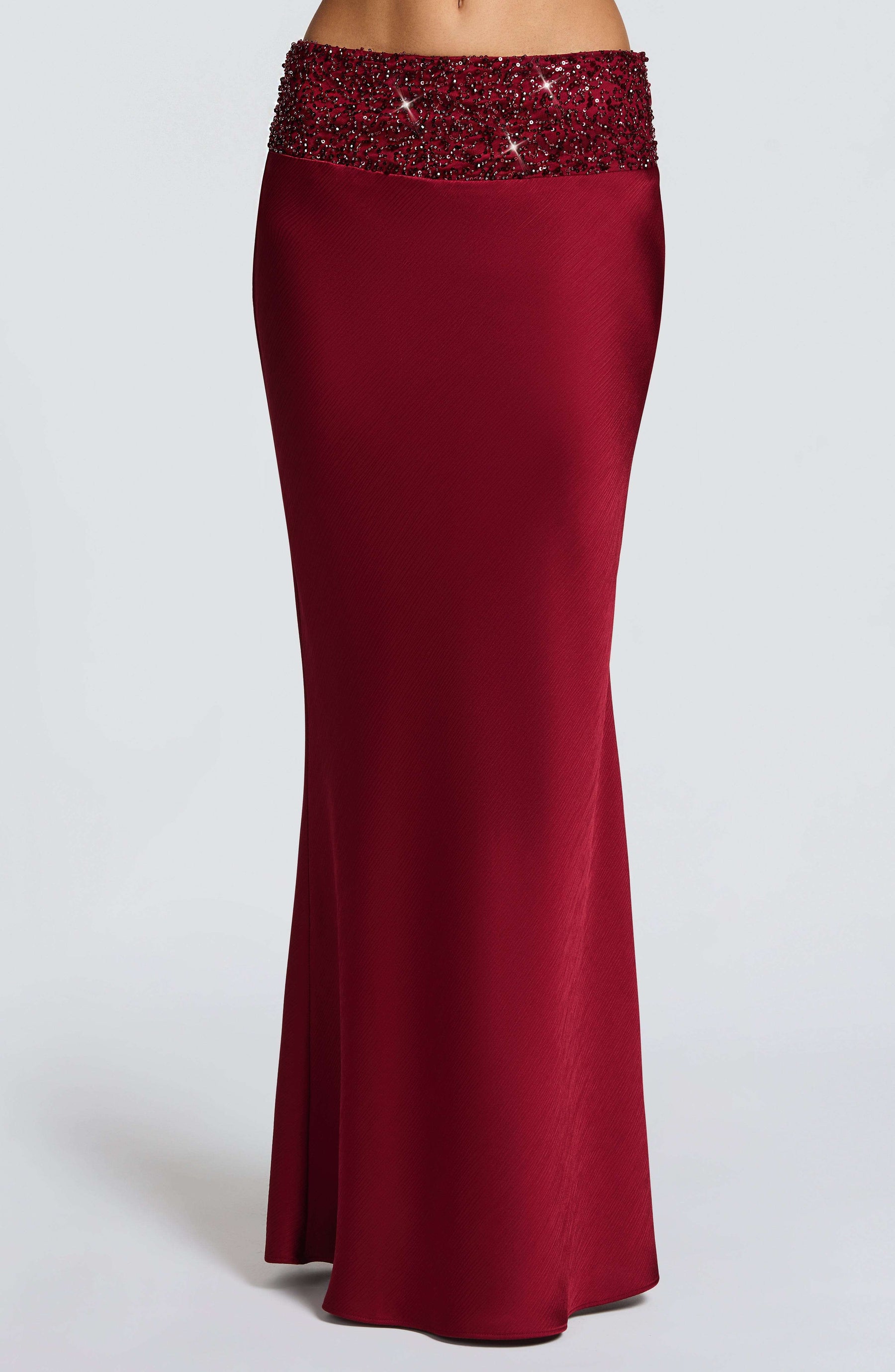 Ira Maxi Skirt - Burgundy Ryvelle