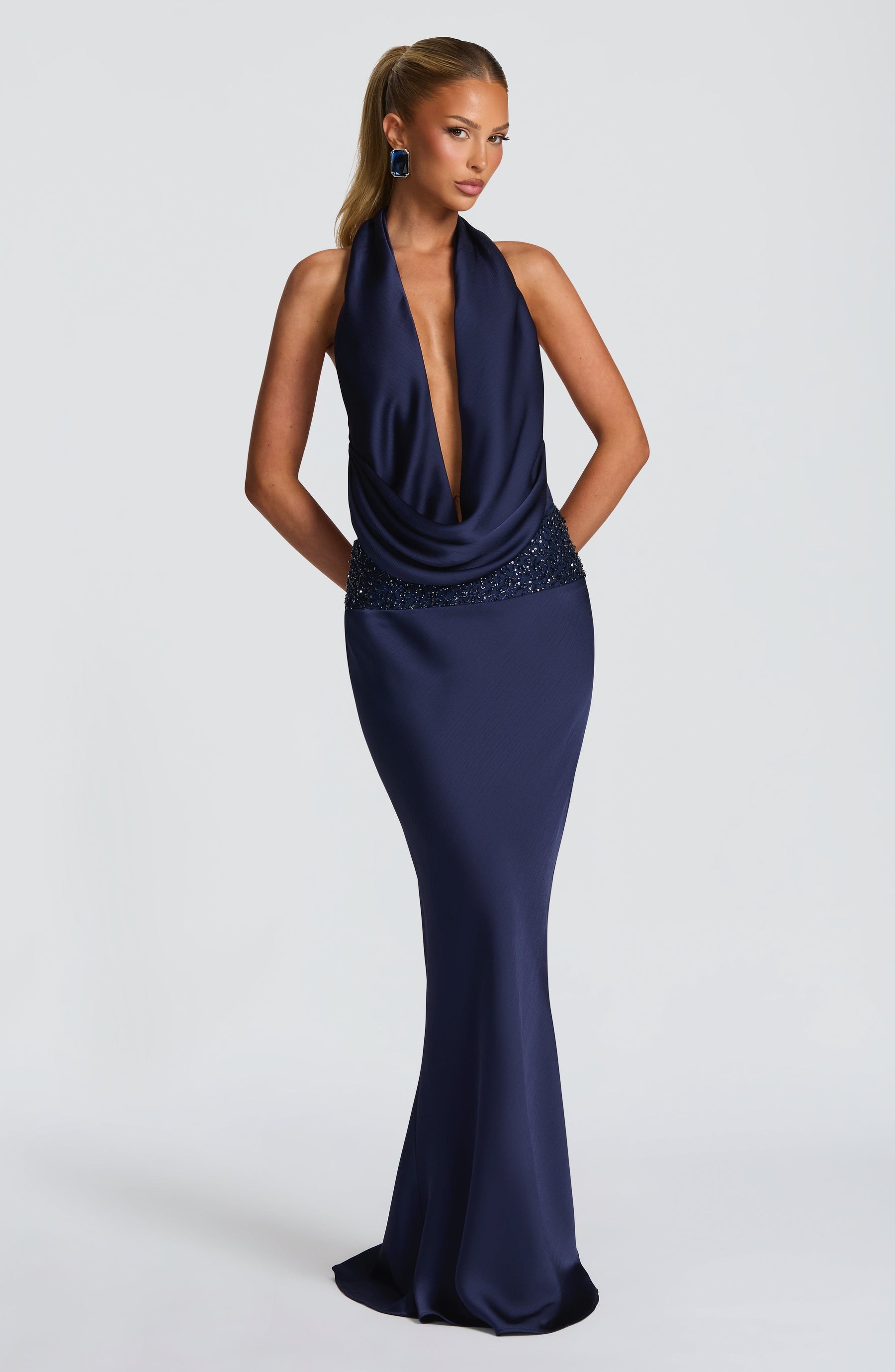Ira Maxi Skirt - Navy Ryvelle