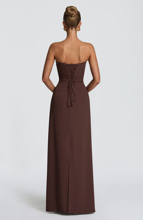 Irmina Maxi Dress - Plum Brown Ryvelle
