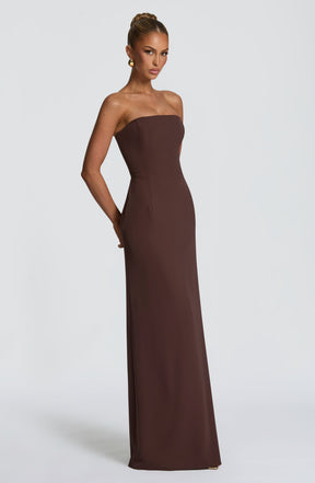 Irmina Maxi Dress - Plum Brown Ryvelle