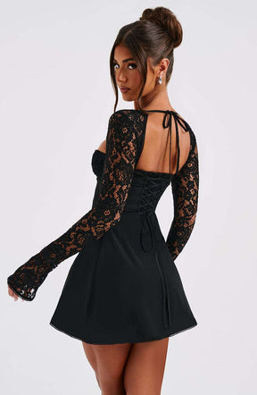 Jacinta Mini Dress - Black Ryvelle