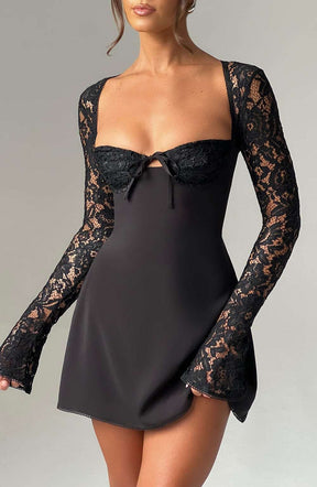 Jacinta Mini Dress - Black Ryvelle