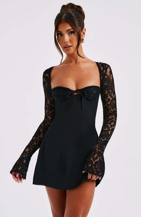 Jacinta Mini Dress - Black Ryvelle