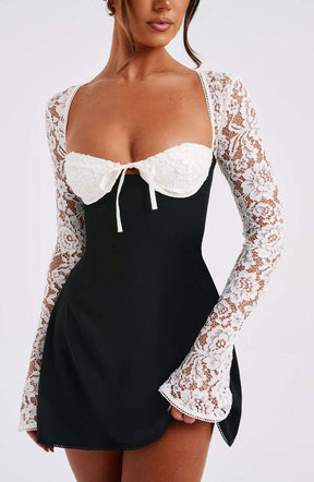 Jacinta Mini Dress - Black/White Ryvelle