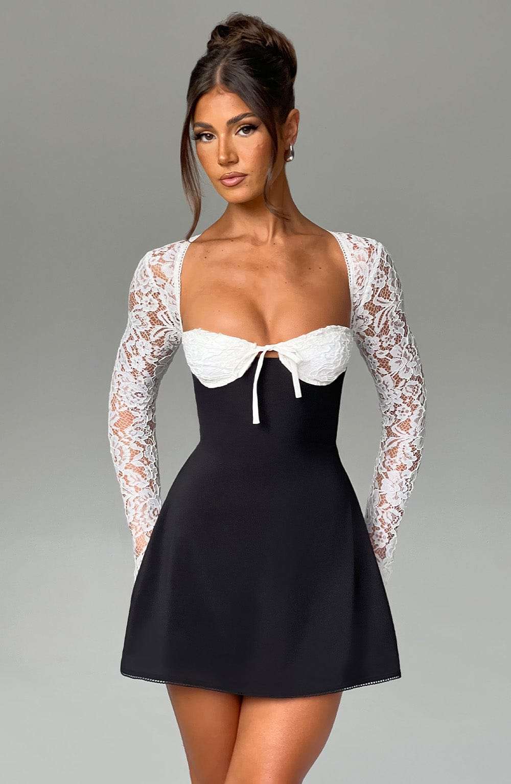 Jacinta Mini Dress - Black/White Ryvelle