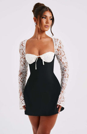 Jacinta Mini Dress - Black/White Ryvelle