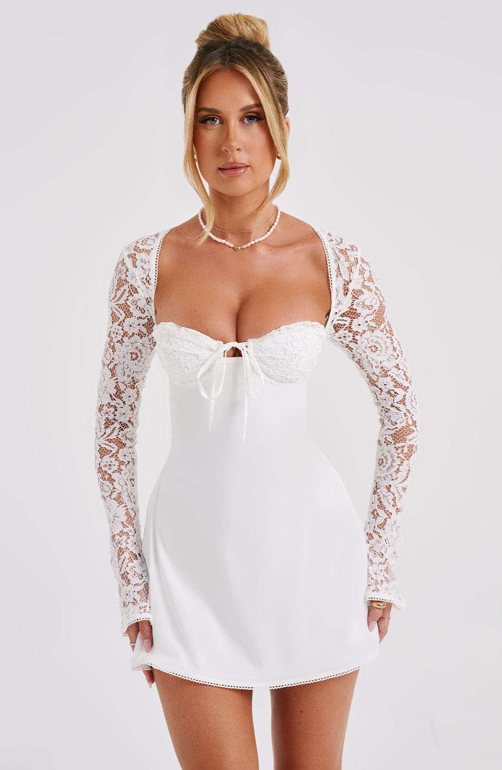 Jacinta Mini Dress - Ivory Ryvelle