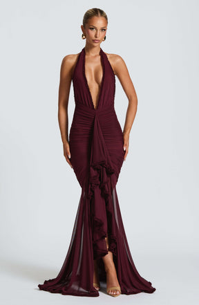 Janessa Maxi Dress - Cherry Lacquer Ryvelle