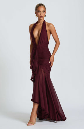 Janessa Maxi Dress - Cherry Lacquer Ryvelle