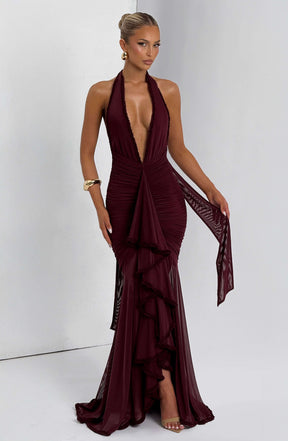 Janessa Maxi Dress - Cherry Lacquer Ryvelle
