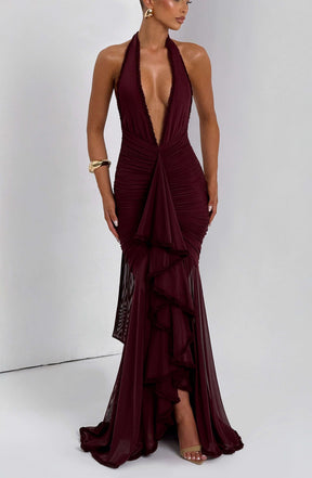 Janessa Maxi Dress - Cherry Lacquer Ryvelle