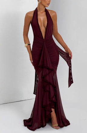 Janessa Maxi Dress - Cherry Lacquer Ryvelle