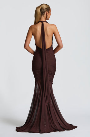 Janessa Maxi Dress - Plum Brown Ryvelle