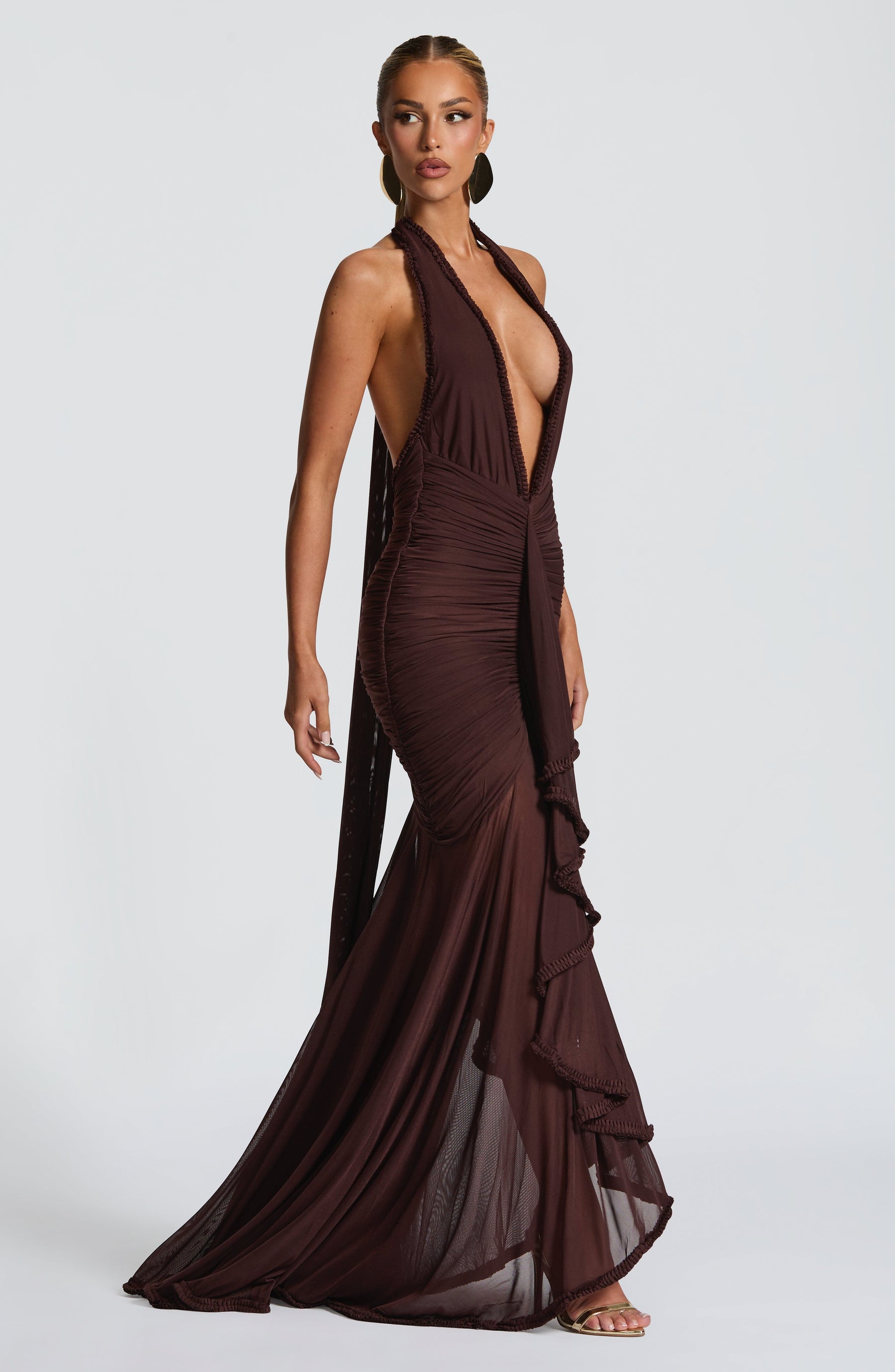 Janessa Maxi Dress - Plum Brown Ryvelle