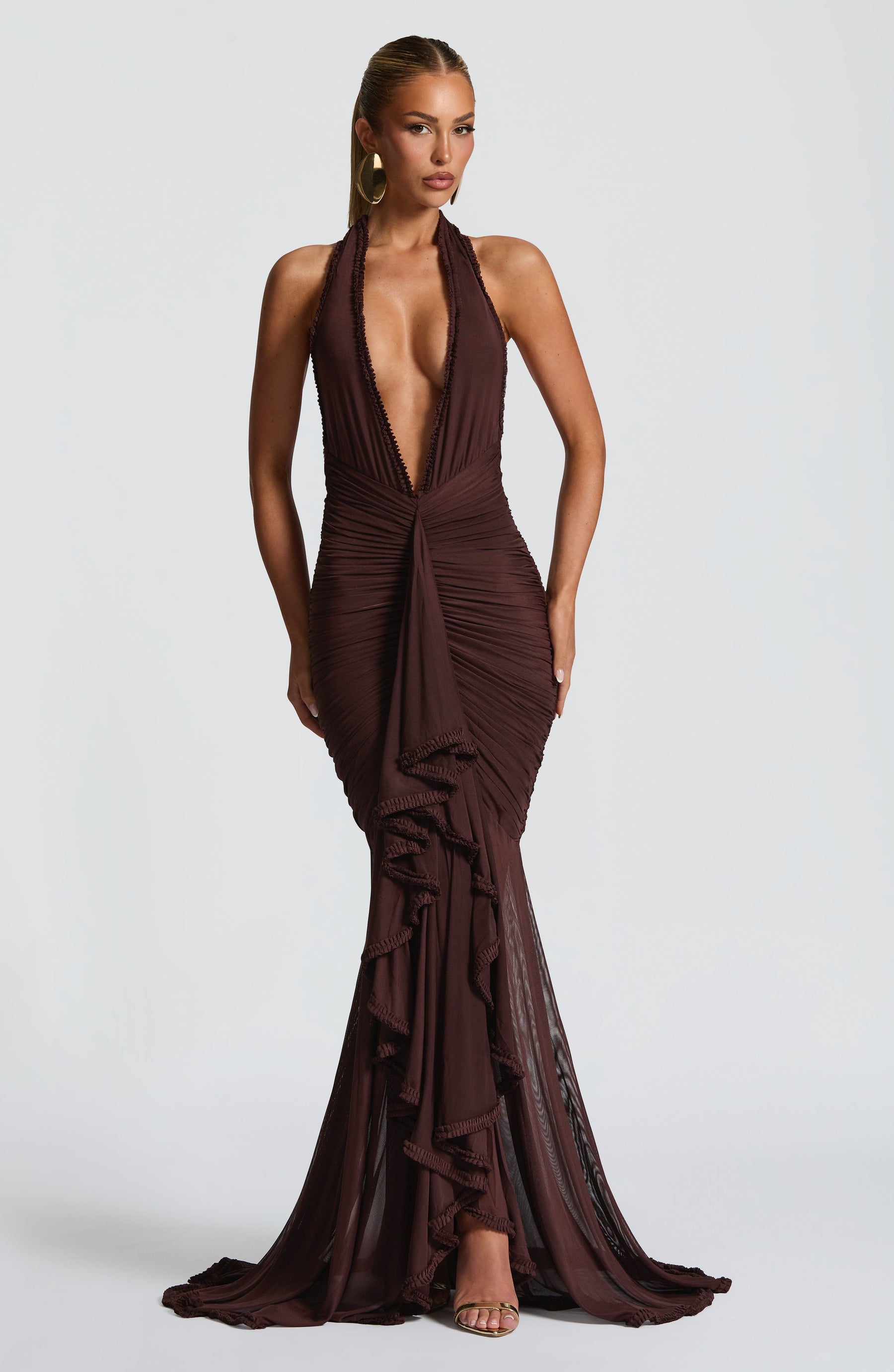 Janessa Maxi Dress - Plum Brown Ryvelle