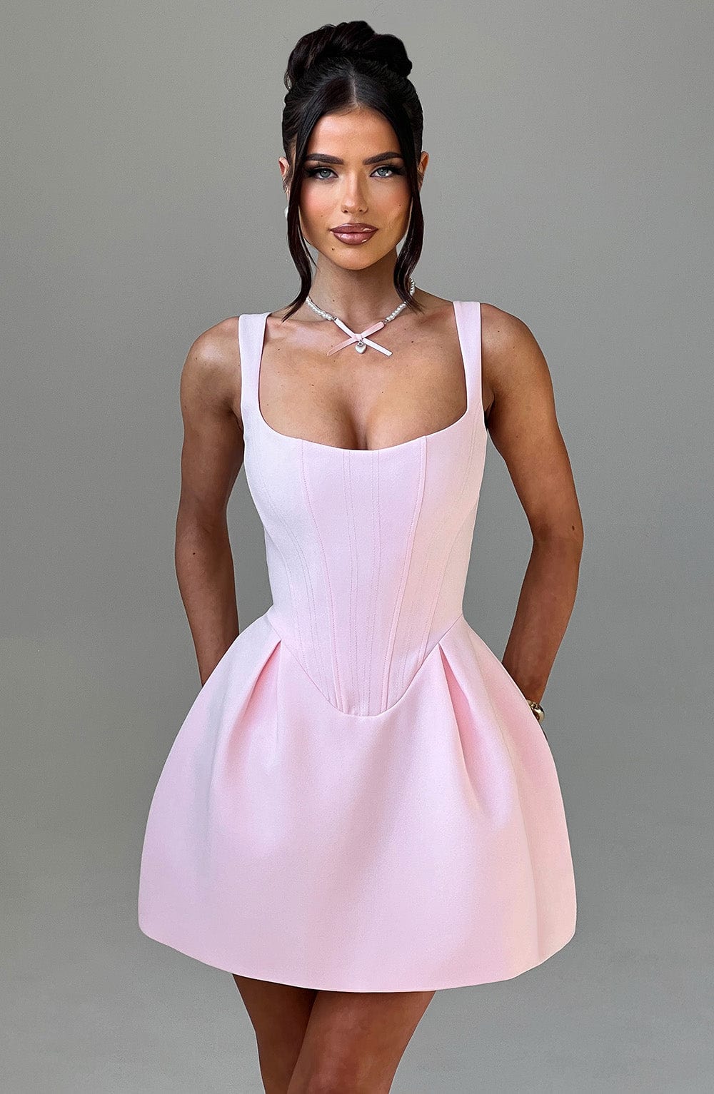 Mini-robe Janiyah - Rose poudré