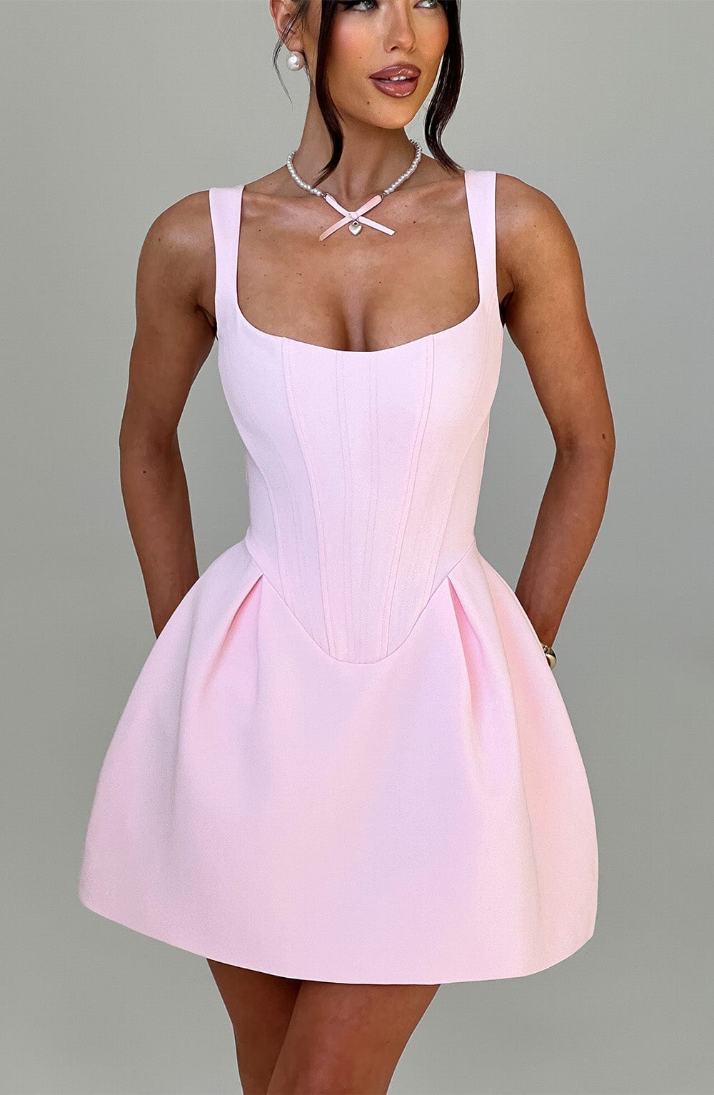 Mini-robe Janiyah - Rose poudré