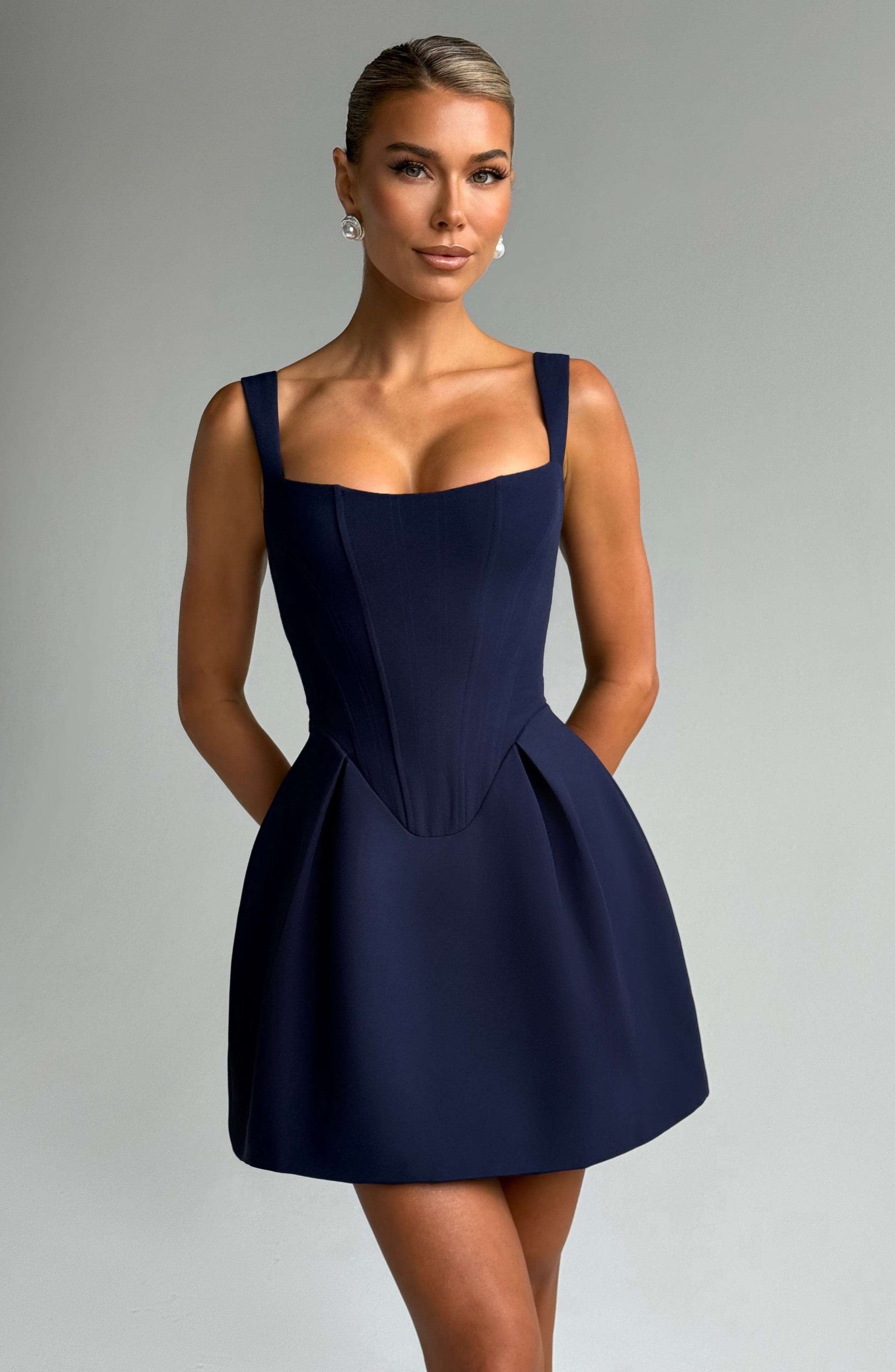 Janiyah Mini Dress - Navy Ryvelle