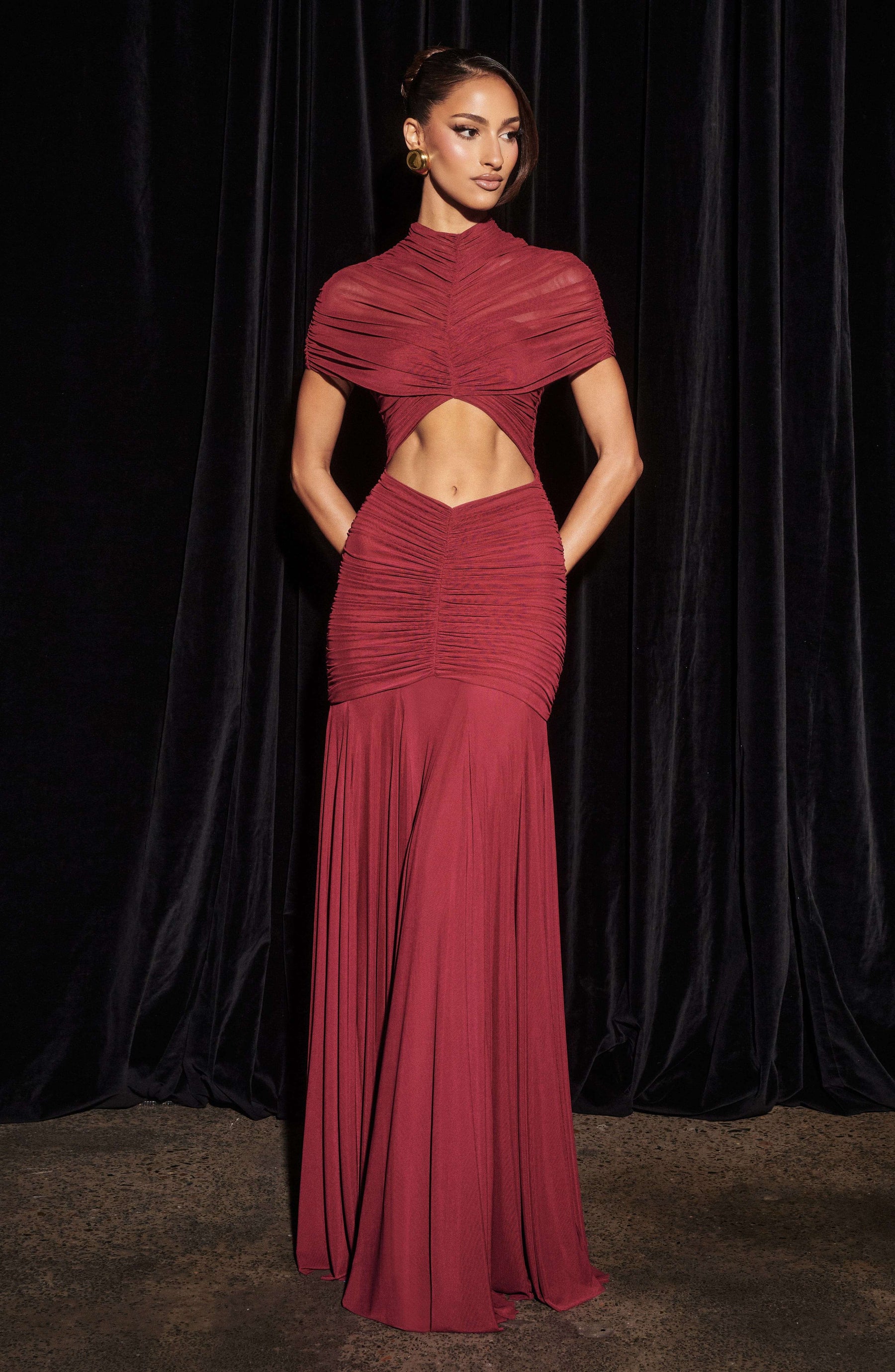 Jaya Maxi Dress - Burgundy Ryvelle