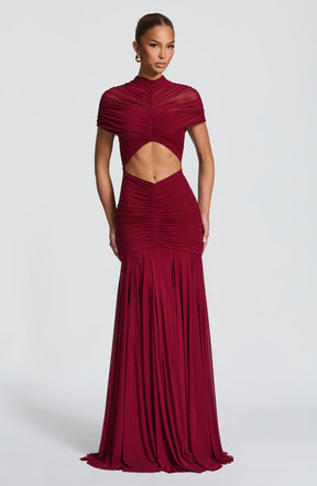 Jaya Maxi Dress - Burgundy Ryvelle