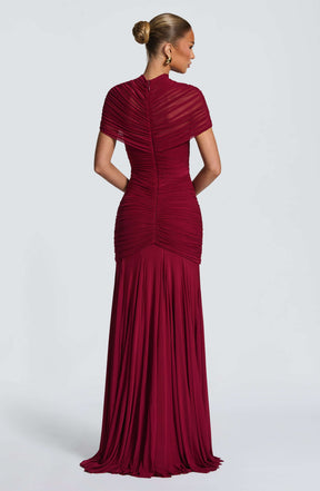 Jaya Maxi Dress - Burgundy Ryvelle