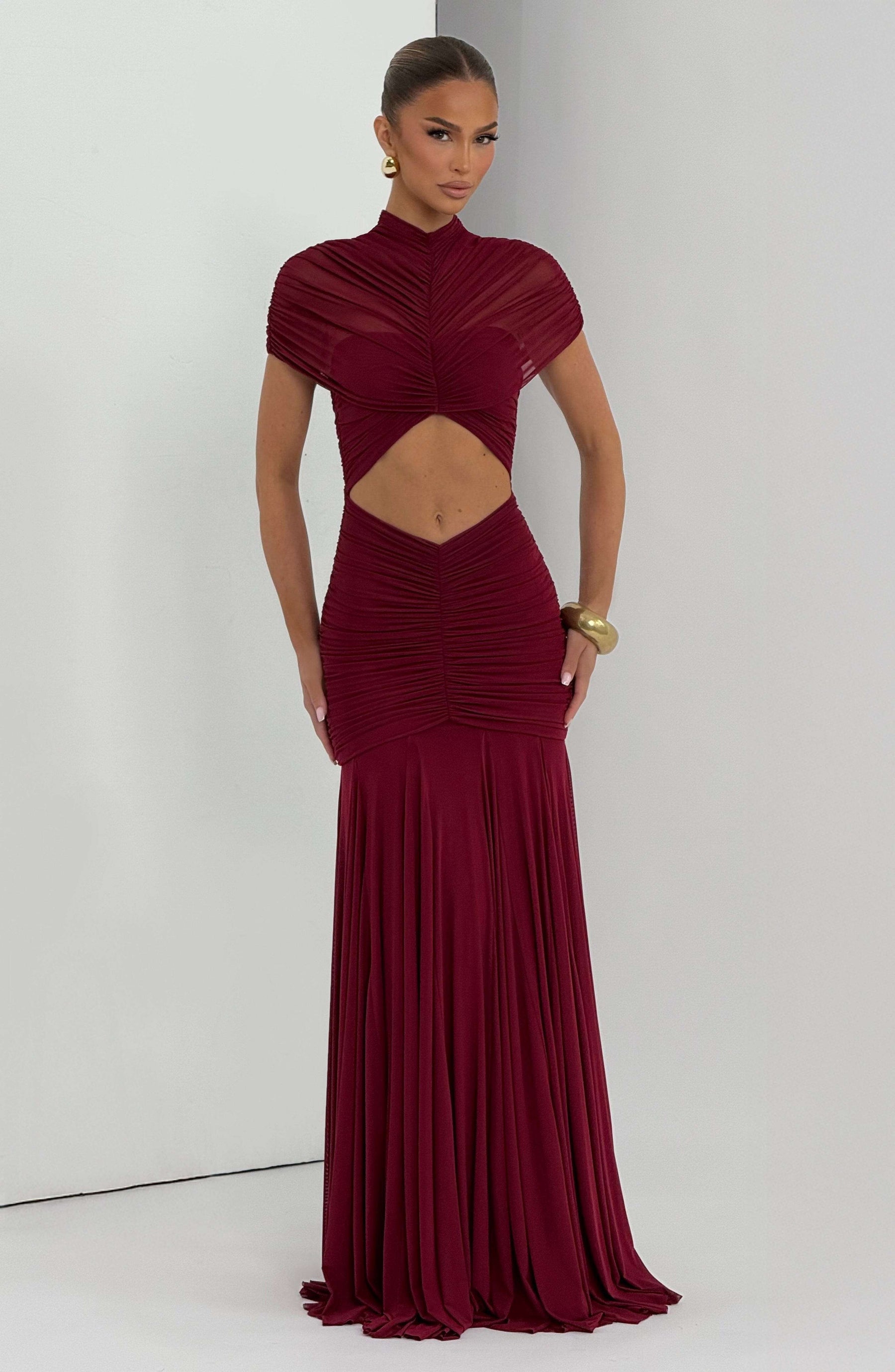 Jaya Maxi Dress - Burgundy Ryvelle