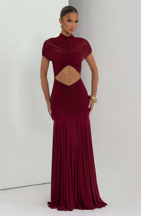 Jaya Maxi Dress - Burgundy Ryvelle