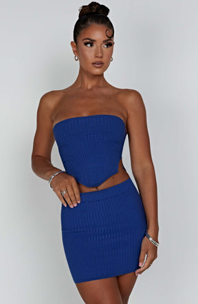 Jaz Mini Skirt - Blue Ryvelle