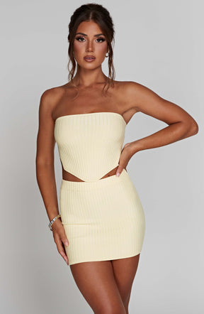 Jaz Mini Skirt - Lemon Ryvelle