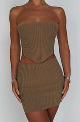 Jaz Mini Skirt - Mocha Ryvelle