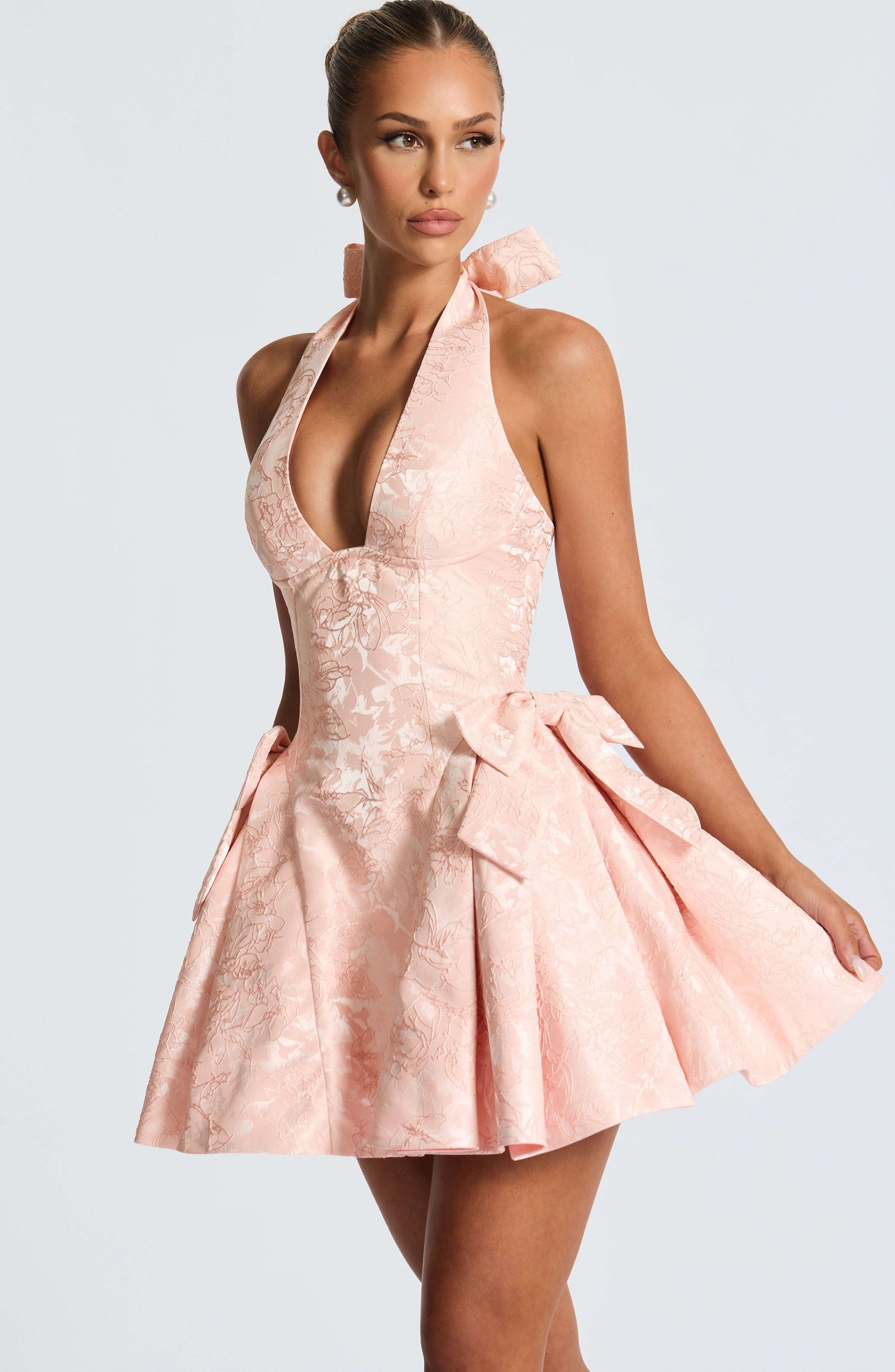 Jocelyn Mini Dress - Soft Peach Ryvelle