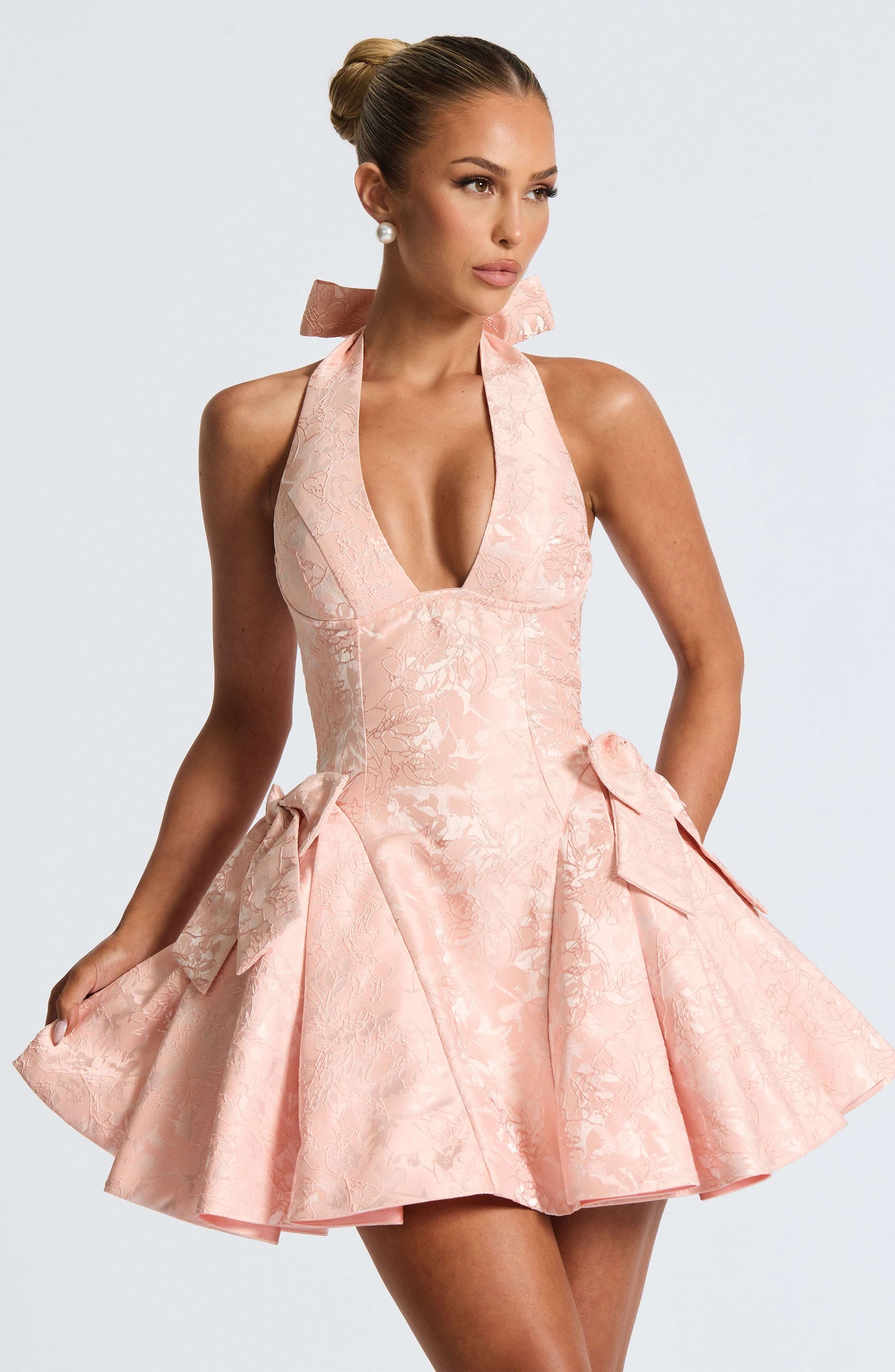 Jocelyn Mini Dress - Soft Peach Ryvelle